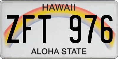 HI license plate ZFT976