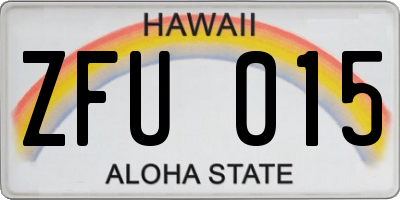 HI license plate ZFU015
