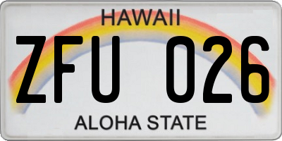 HI license plate ZFU026