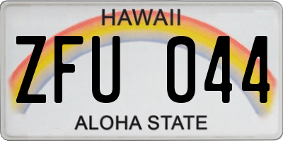 HI license plate ZFU044