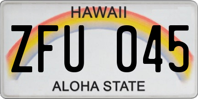 HI license plate ZFU045