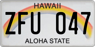 HI license plate ZFU047