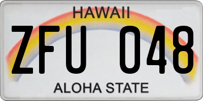HI license plate ZFU048