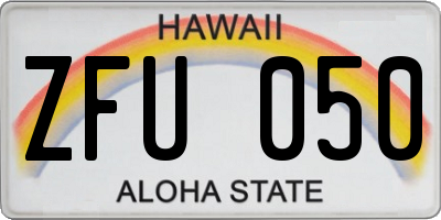 HI license plate ZFU050