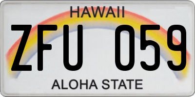 HI license plate ZFU059