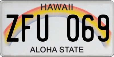 HI license plate ZFU069