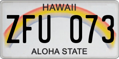 HI license plate ZFU073