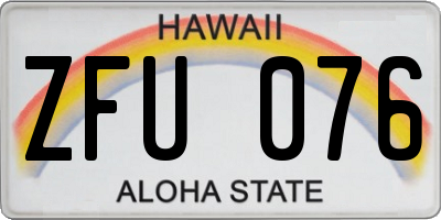 HI license plate ZFU076
