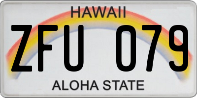HI license plate ZFU079