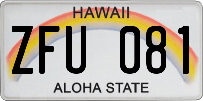 HI license plate ZFU081