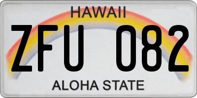HI license plate ZFU082