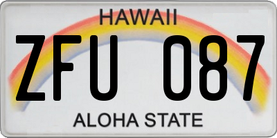 HI license plate ZFU087