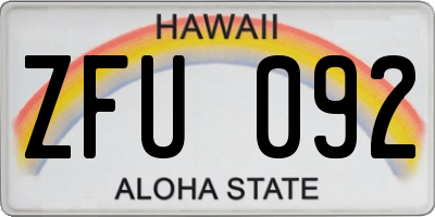 HI license plate ZFU092