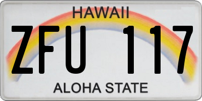 HI license plate ZFU117