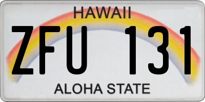 HI license plate ZFU131