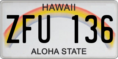HI license plate ZFU136