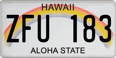 HI license plate ZFU183
