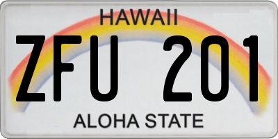 HI license plate ZFU201