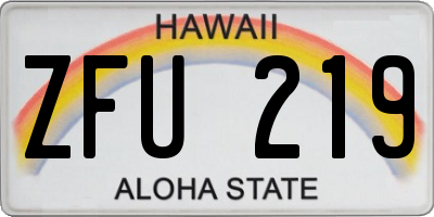 HI license plate ZFU219