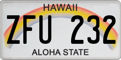 HI license plate ZFU232