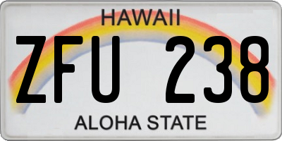 HI license plate ZFU238
