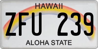 HI license plate ZFU239