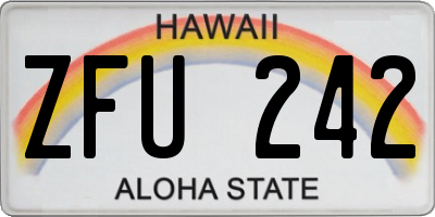HI license plate ZFU242