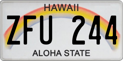 HI license plate ZFU244