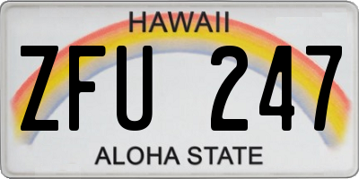 HI license plate ZFU247