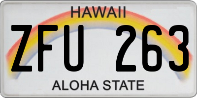 HI license plate ZFU263