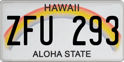 HI license plate ZFU293