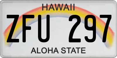 HI license plate ZFU297