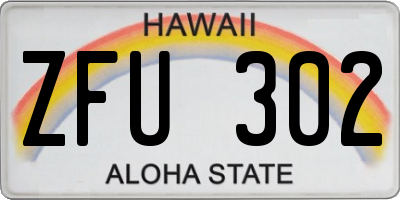 HI license plate ZFU302
