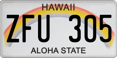 HI license plate ZFU305