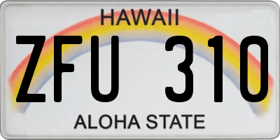 HI license plate ZFU310