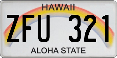 HI license plate ZFU321