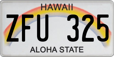 HI license plate ZFU325
