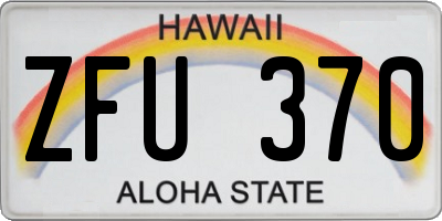 HI license plate ZFU370