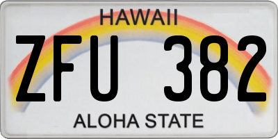 HI license plate ZFU382