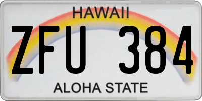 HI license plate ZFU384