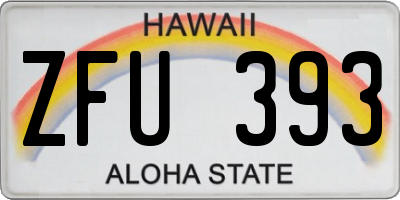 HI license plate ZFU393