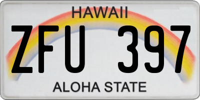 HI license plate ZFU397
