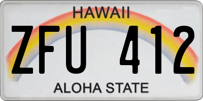 HI license plate ZFU412