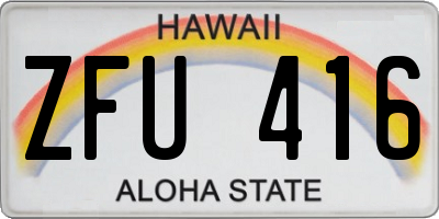 HI license plate ZFU416