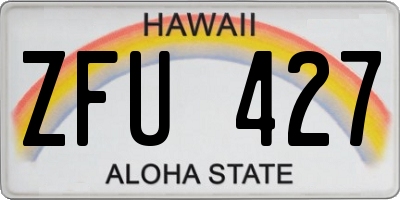 HI license plate ZFU427