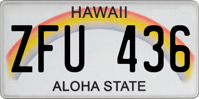 HI license plate ZFU436