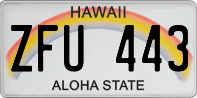 HI license plate ZFU443
