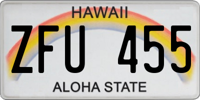 HI license plate ZFU455