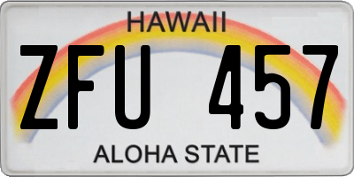 HI license plate ZFU457
