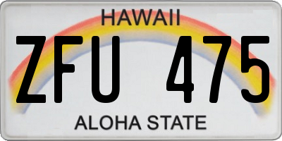 HI license plate ZFU475